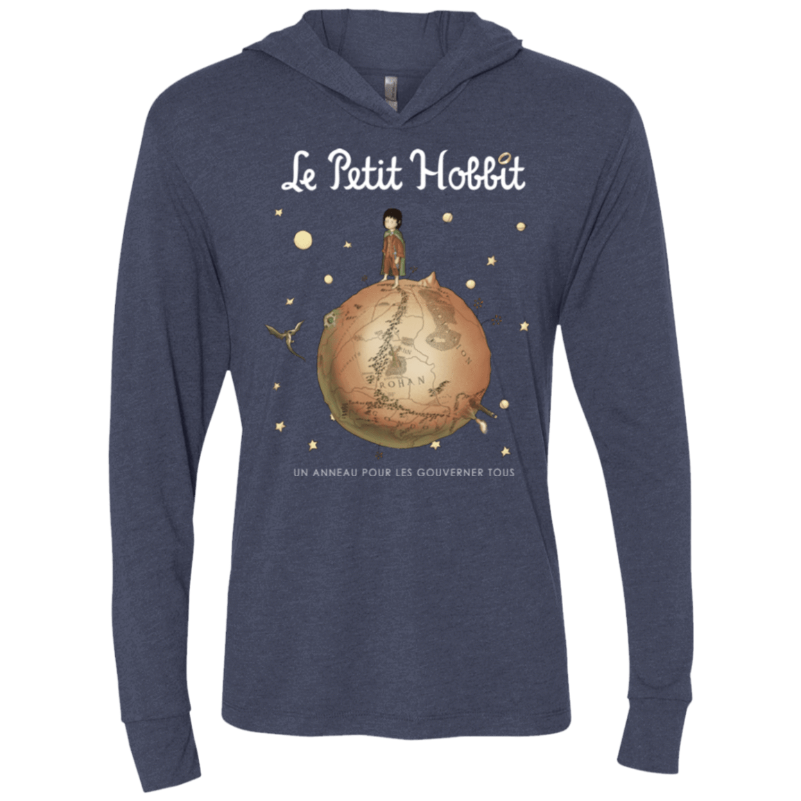 T-Shirts Vintage Navy / X-Small Le Petit Hobbit Triblend Long Sleeve Hoodie Tee