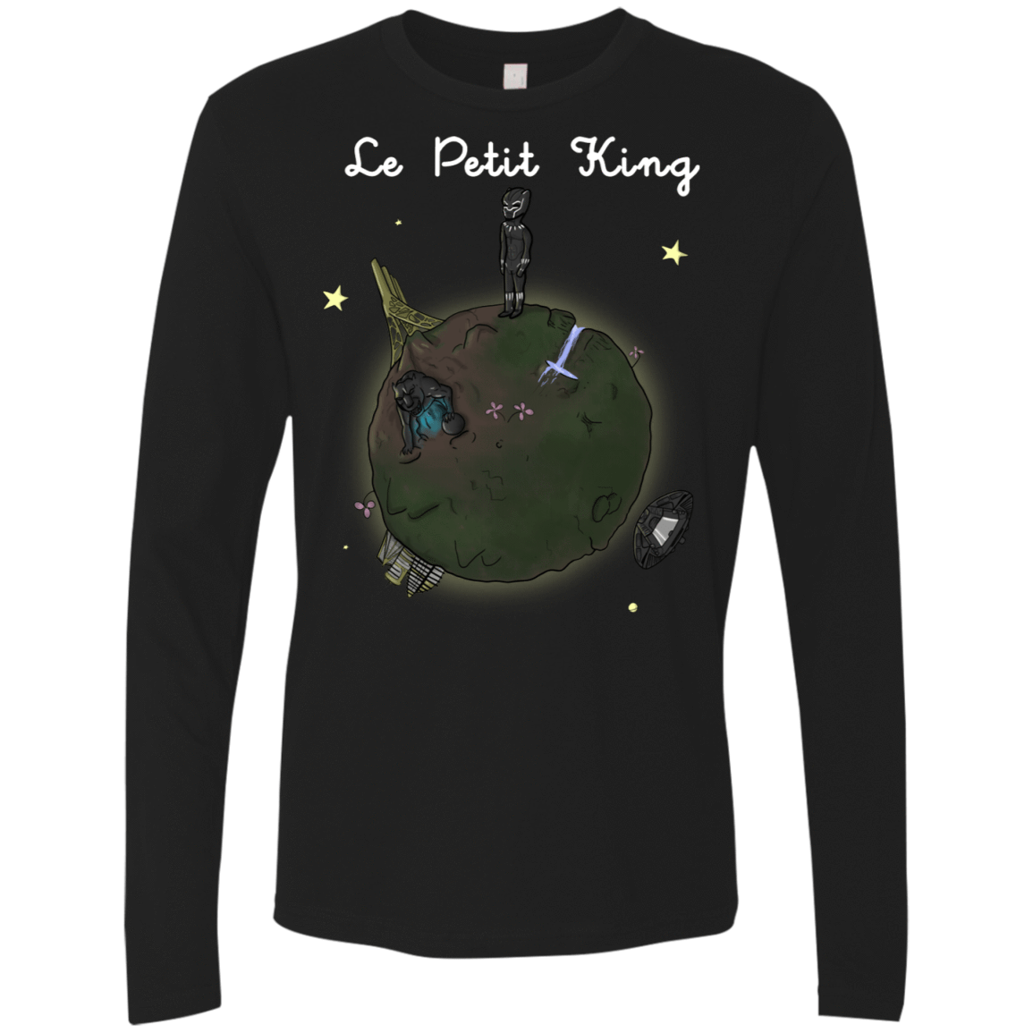 T-Shirts Black / S Le Petit Prince Of Wakanda Men's Premium Long Sleeve