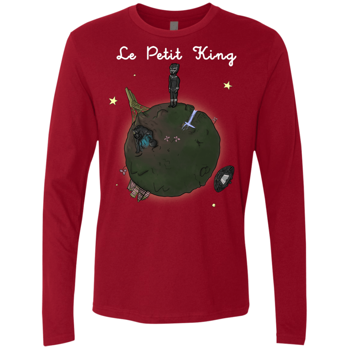 T-Shirts Cardinal / S Le Petit Prince Of Wakanda Men's Premium Long Sleeve