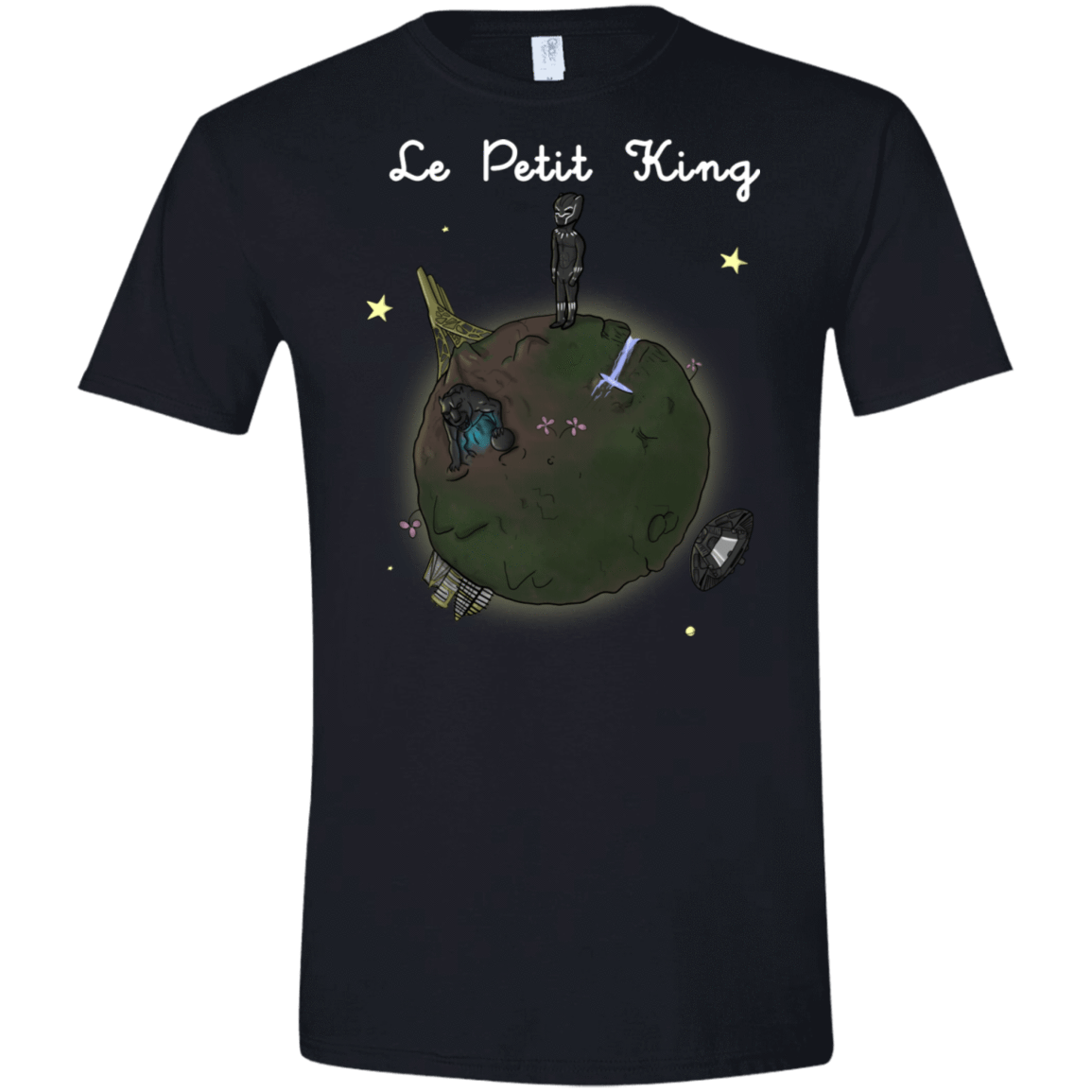 T-Shirts Black / X-Small Le Petit Prince Of Wakanda Men's Semi-Fitted Softstyle