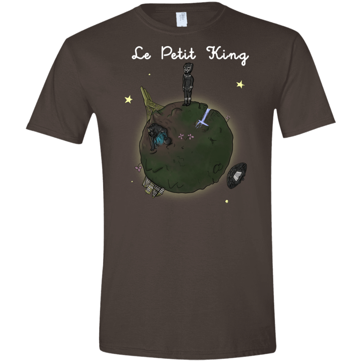 T-Shirts Dark Chocolate / S Le Petit Prince Of Wakanda Men's Semi-Fitted Softstyle