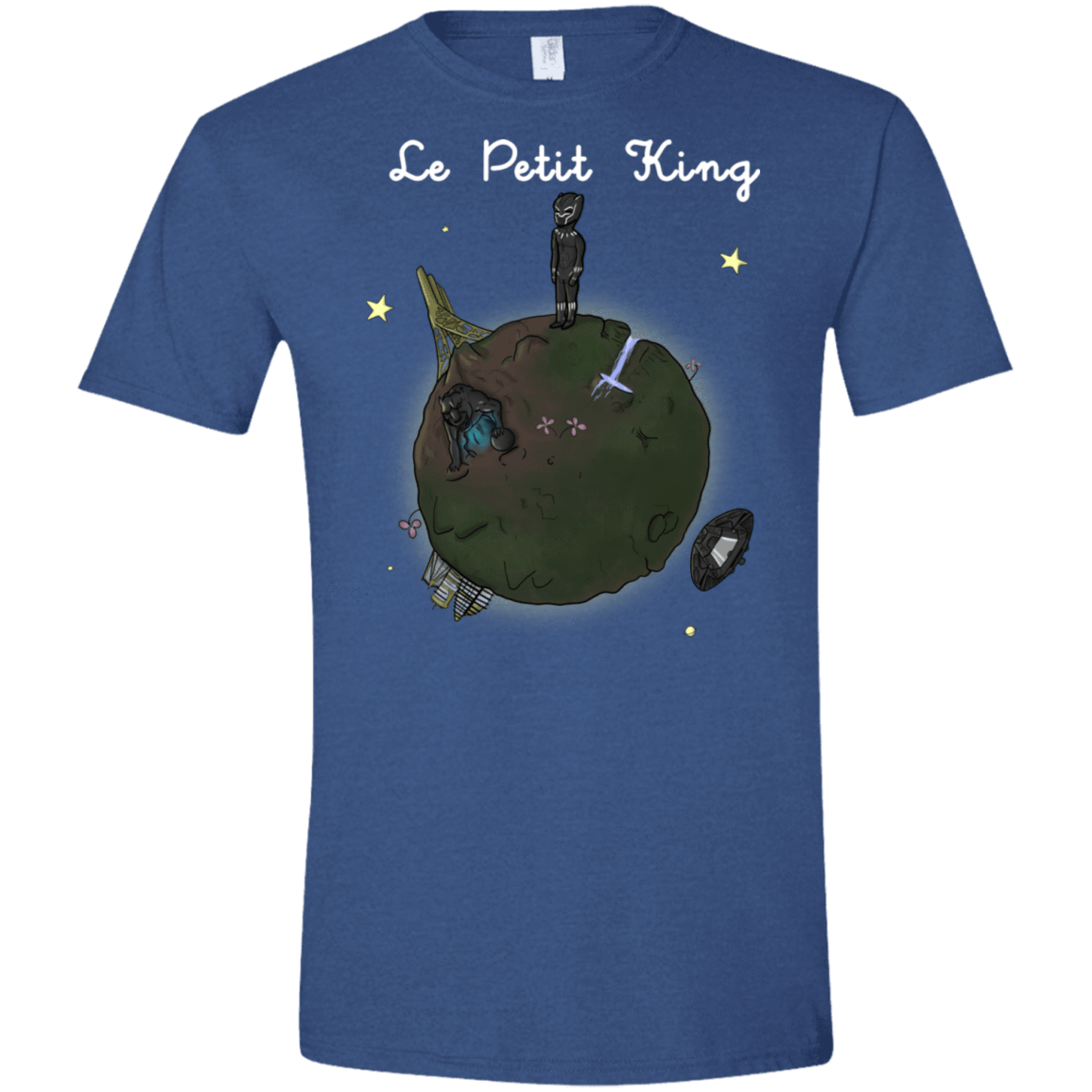 T-Shirts Heather Royal / X-Small Le Petit Prince Of Wakanda Men's Semi-Fitted Softstyle