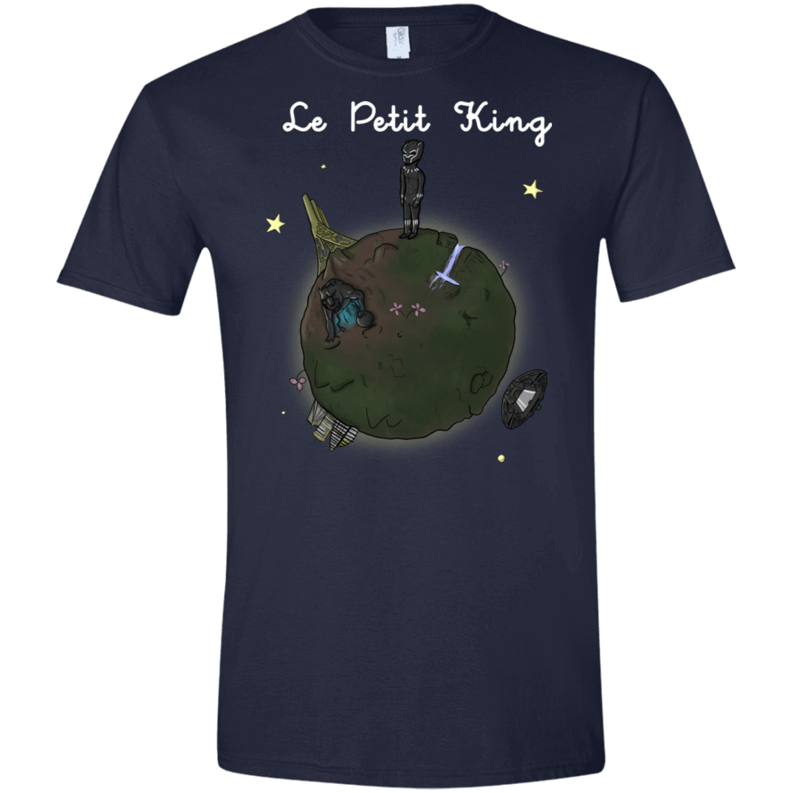 T-Shirts Navy / X-Small Le Petit Prince Of Wakanda Men's Semi-Fitted Softstyle