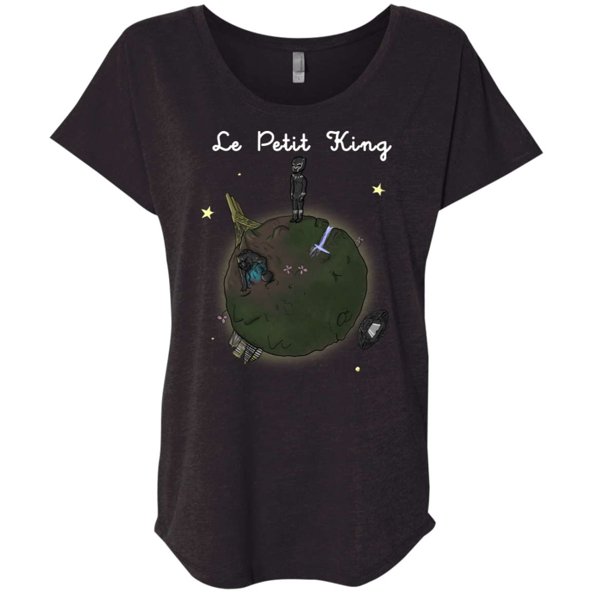 T-Shirts Vintage Black / X-Small Le Petit Prince Of Wakanda Triblend Dolman Sleeve