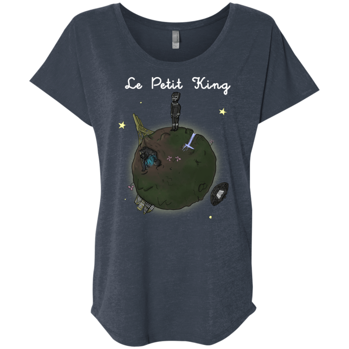 T-Shirts Vintage Navy / X-Small Le Petit Prince Of Wakanda Triblend Dolman Sleeve