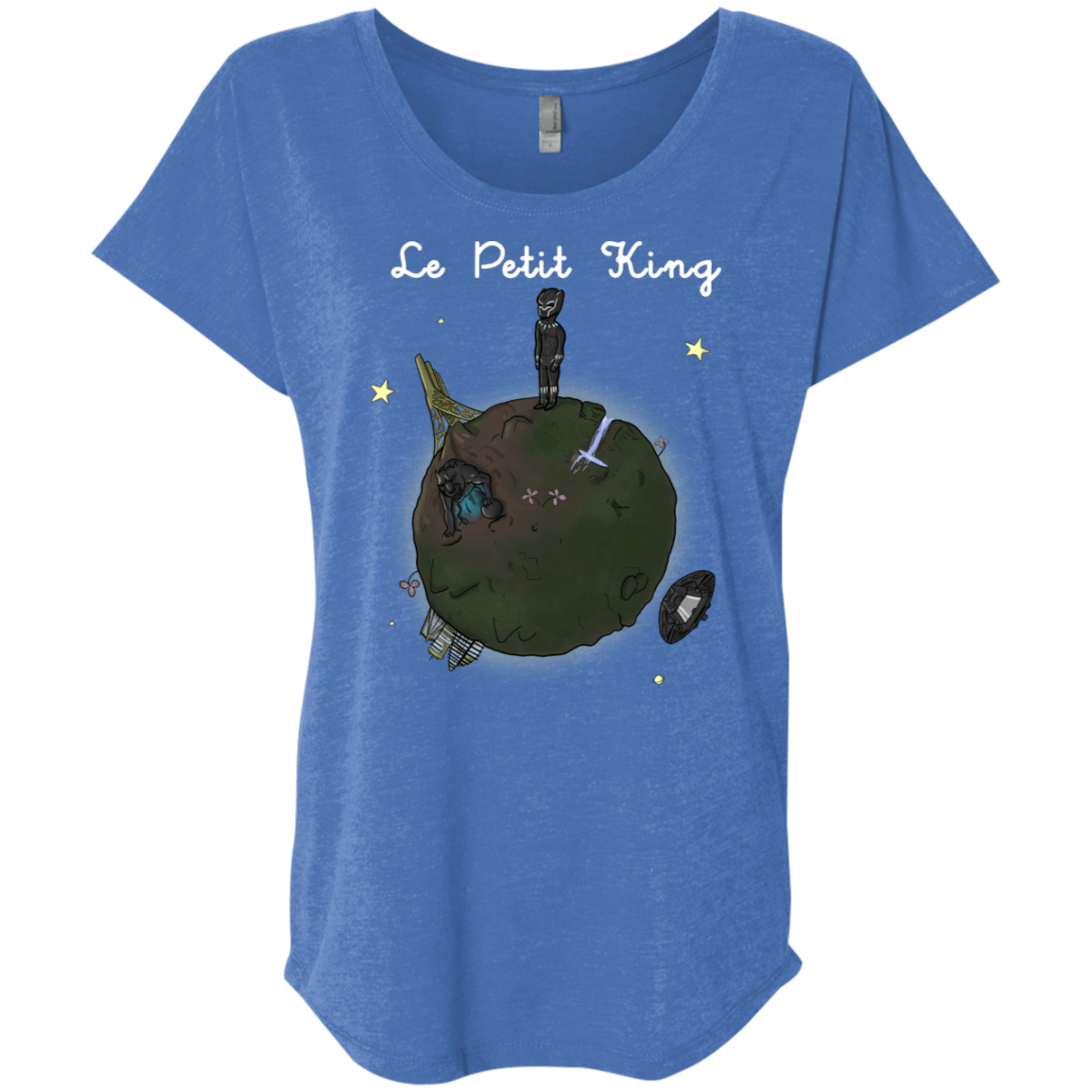 T-Shirts Vintage Royal / X-Small Le Petit Prince Of Wakanda Triblend Dolman Sleeve
