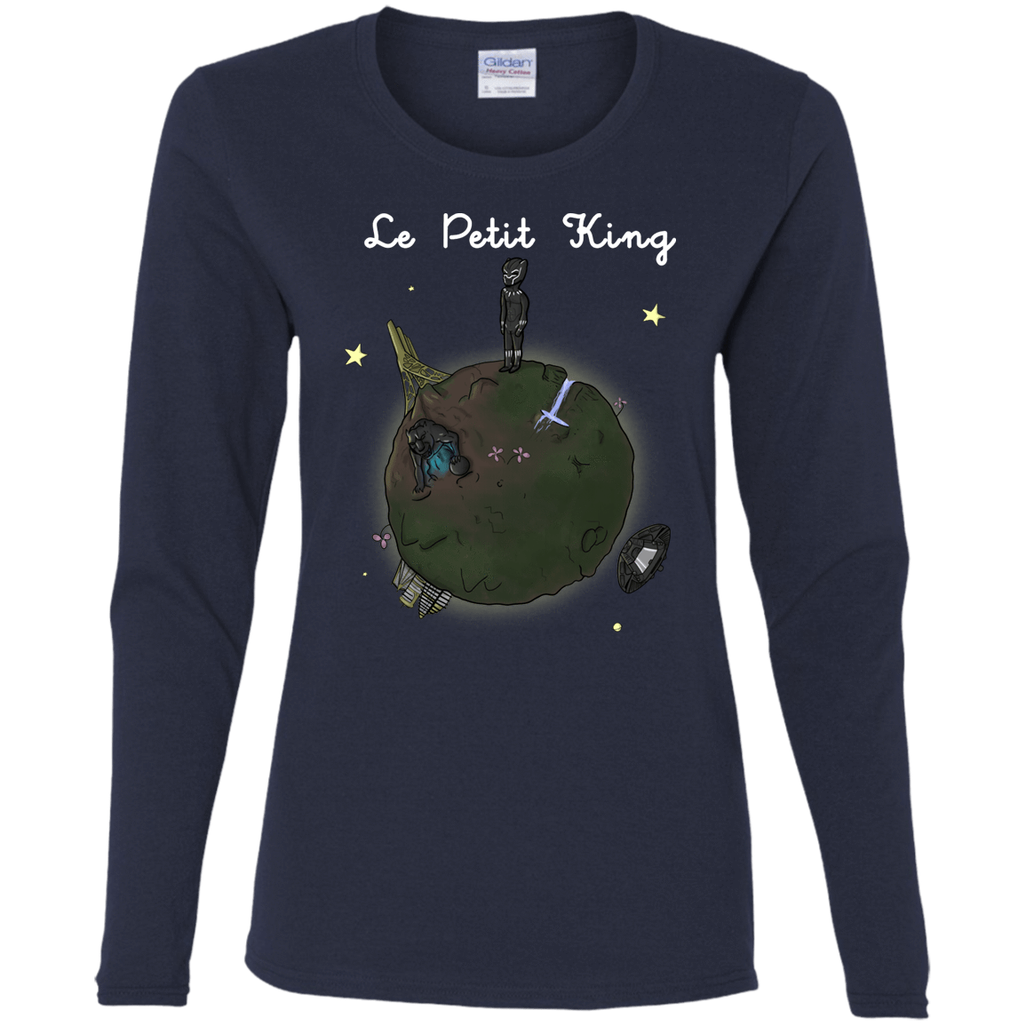T-Shirts Navy / S Le Petit Prince Of Wakanda Women's Long Sleeve T-Shirt