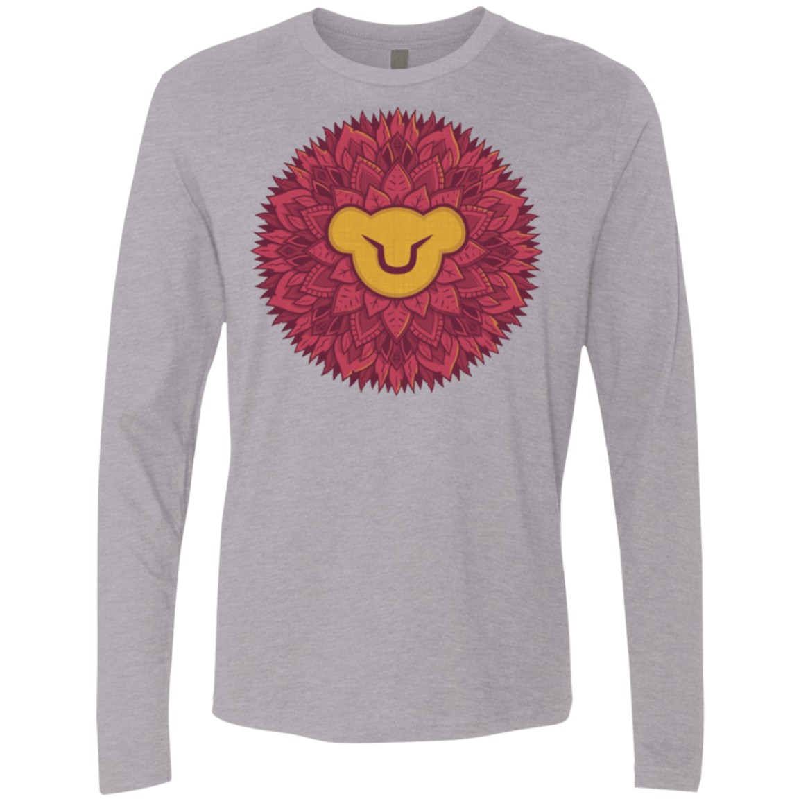 T-Shirts Heather Grey / Small Leaf Mane Mandala Men's Premium Long Sleeve