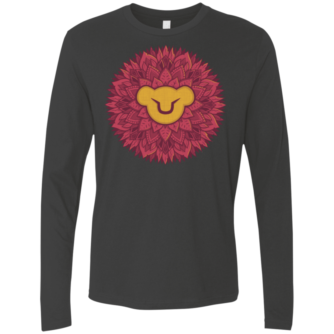 T-Shirts Heavy Metal / Small Leaf Mane Mandala Men's Premium Long Sleeve