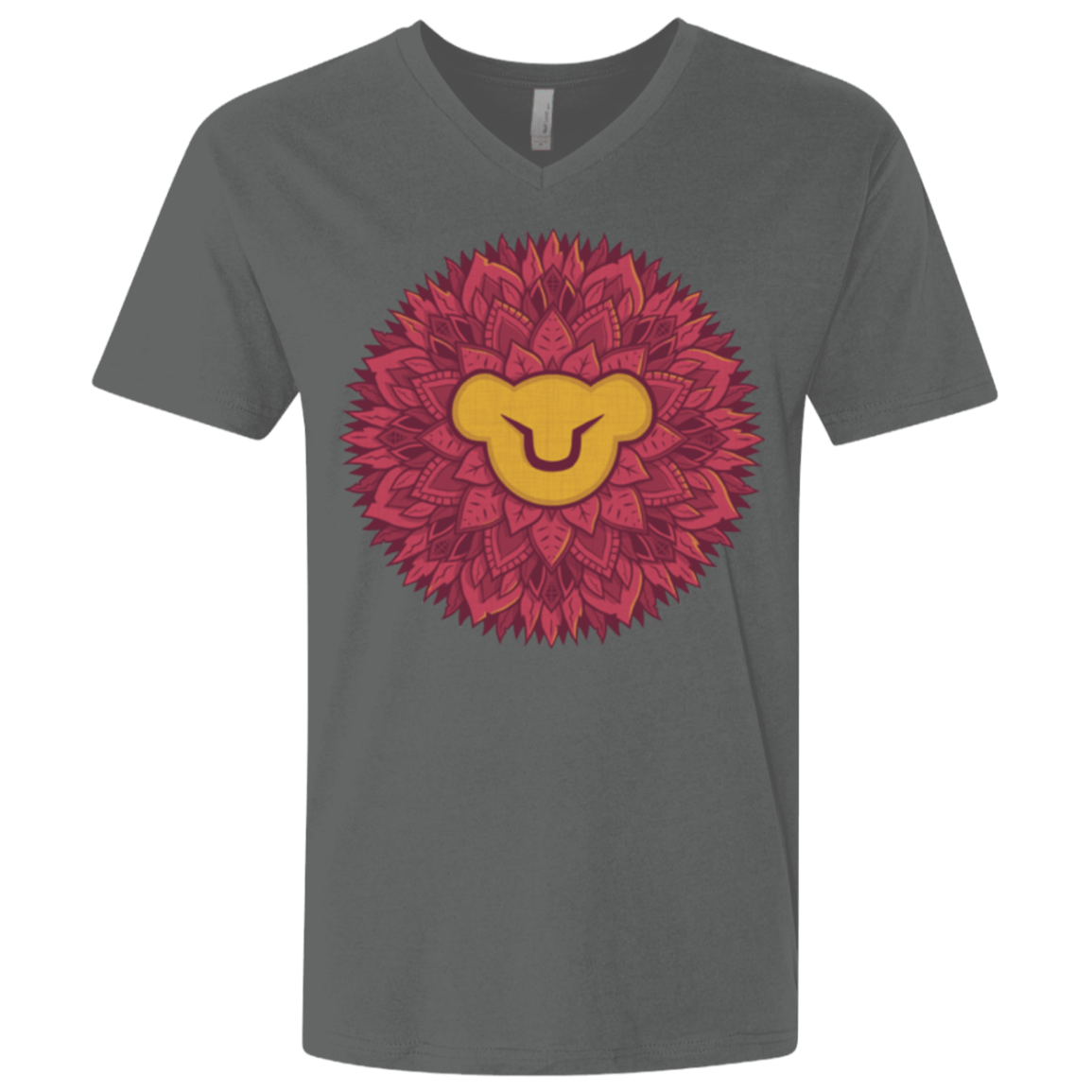T-Shirts Heavy Metal / X-Small Leaf Mane Mandala Men's Premium V-Neck