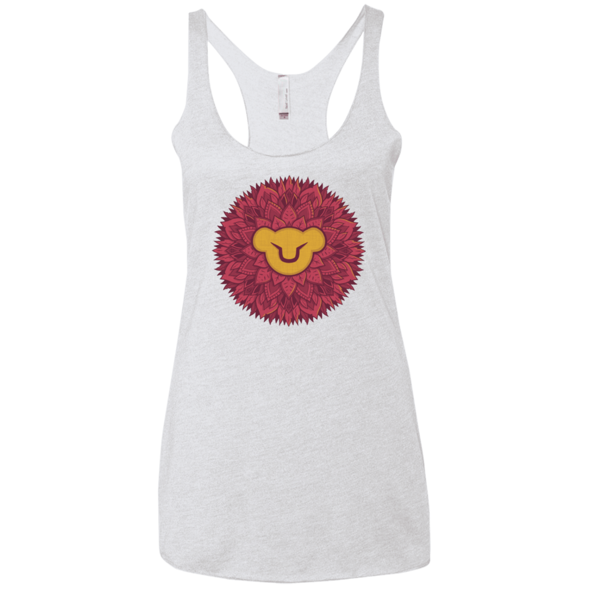 T-Shirts Heather White / X-Small Leaf Mane Mandala Women's Triblend Racerback Tank