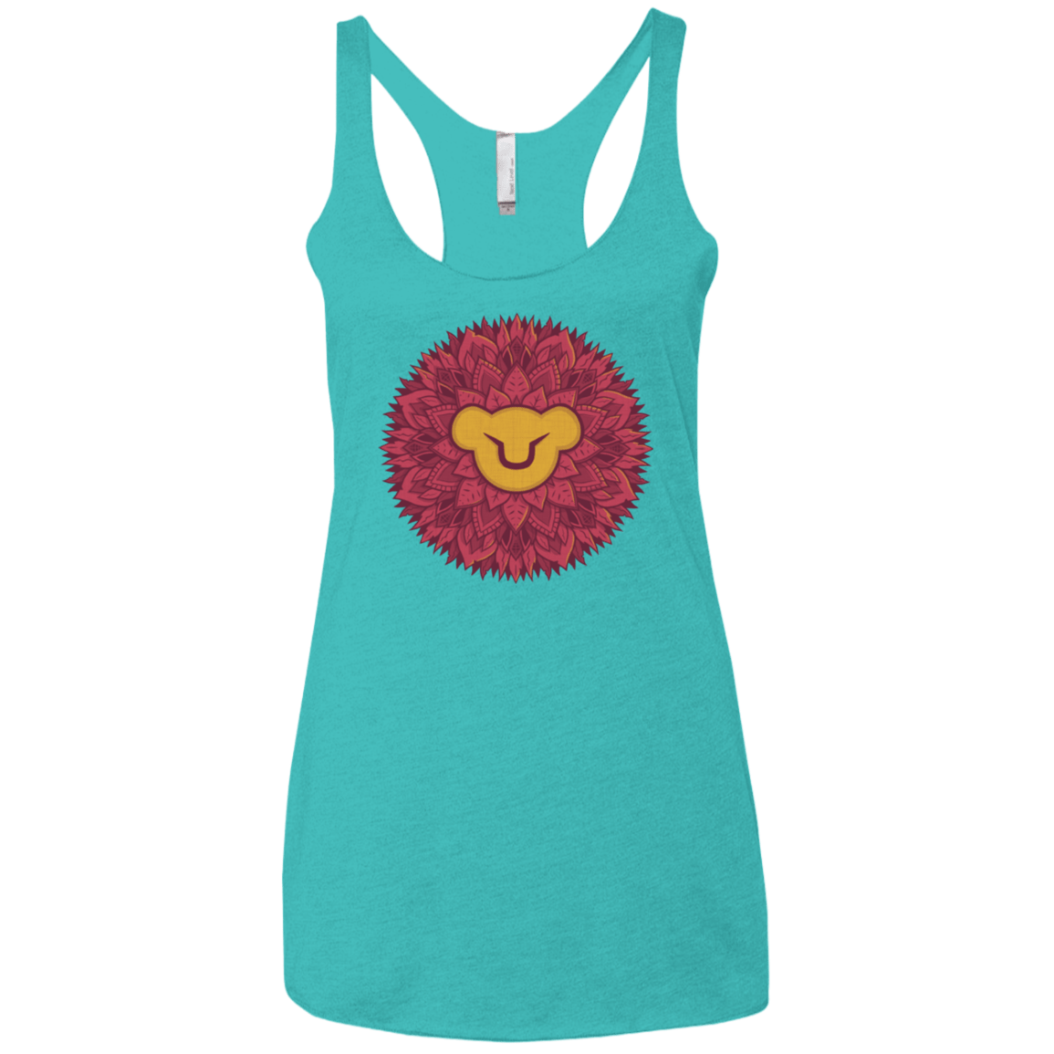 T-Shirts Tahiti Blue / X-Small Leaf Mane Mandala Women's Triblend Racerback Tank