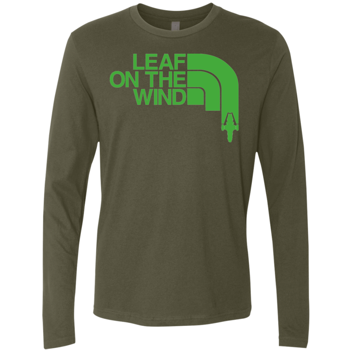 T-Shirts Military Green / Small Leaf on the Wind Men's Premium Long Sleeve
