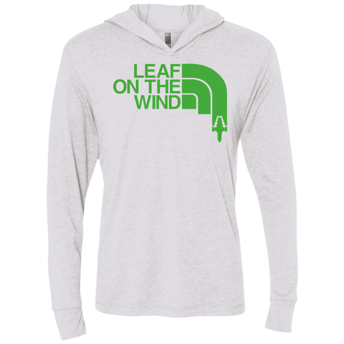 T-Shirts Heather White / X-Small Leaf on the Wind Triblend Long Sleeve Hoodie Tee