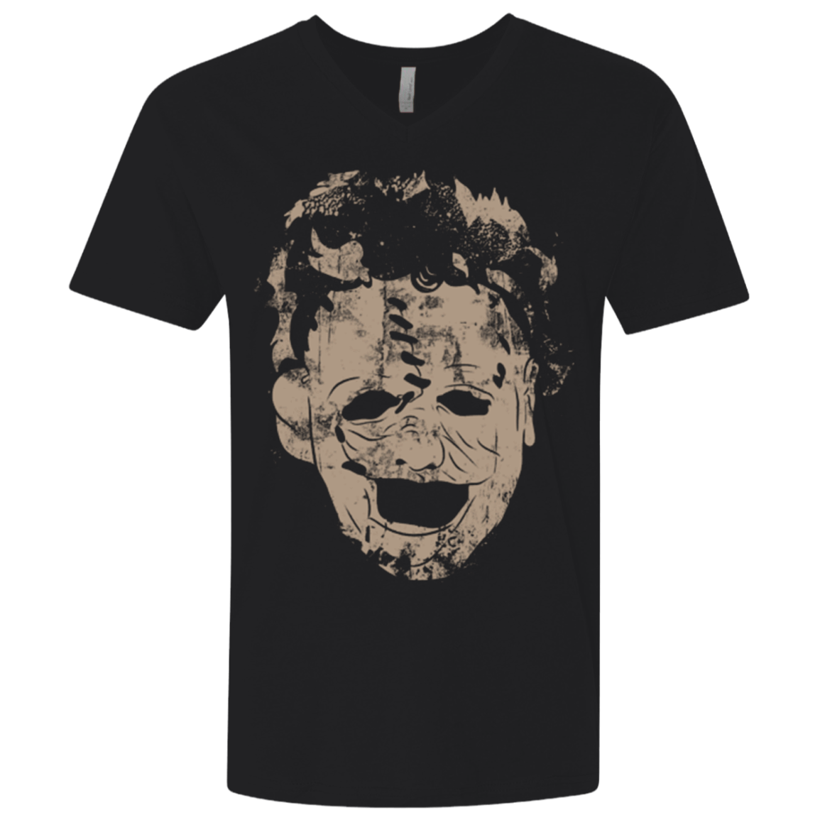 T-Shirts Black / X-Small Leather Face Grunge Men's Premium V-Neck