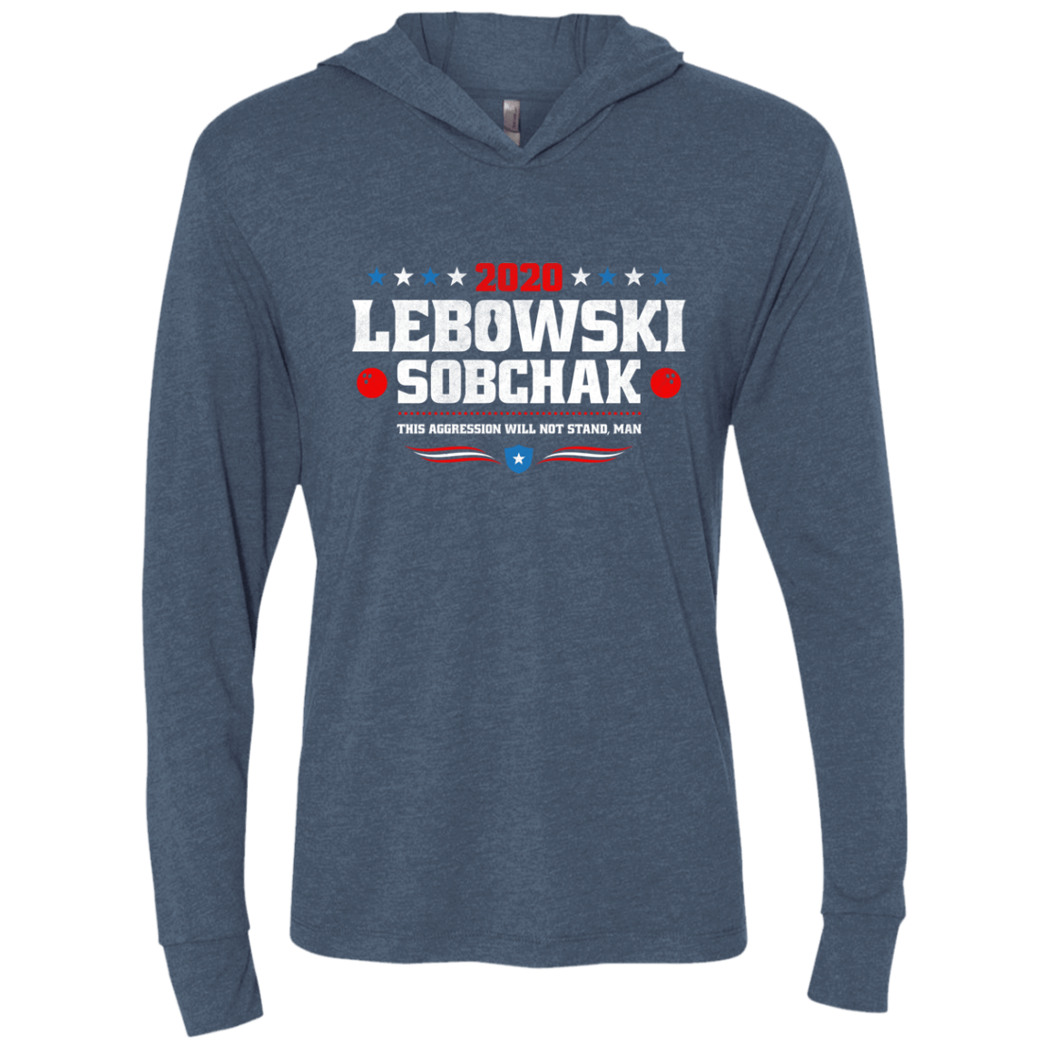 T-Shirts Indigo / X-Small Lebowski Sobchak Triblend Long Sleeve Hoodie Tee