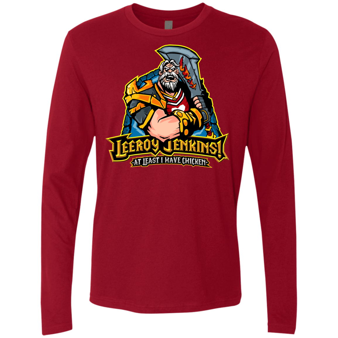 T-Shirts Cardinal / Small Leeroy Jenkins Men's Premium Long Sleeve