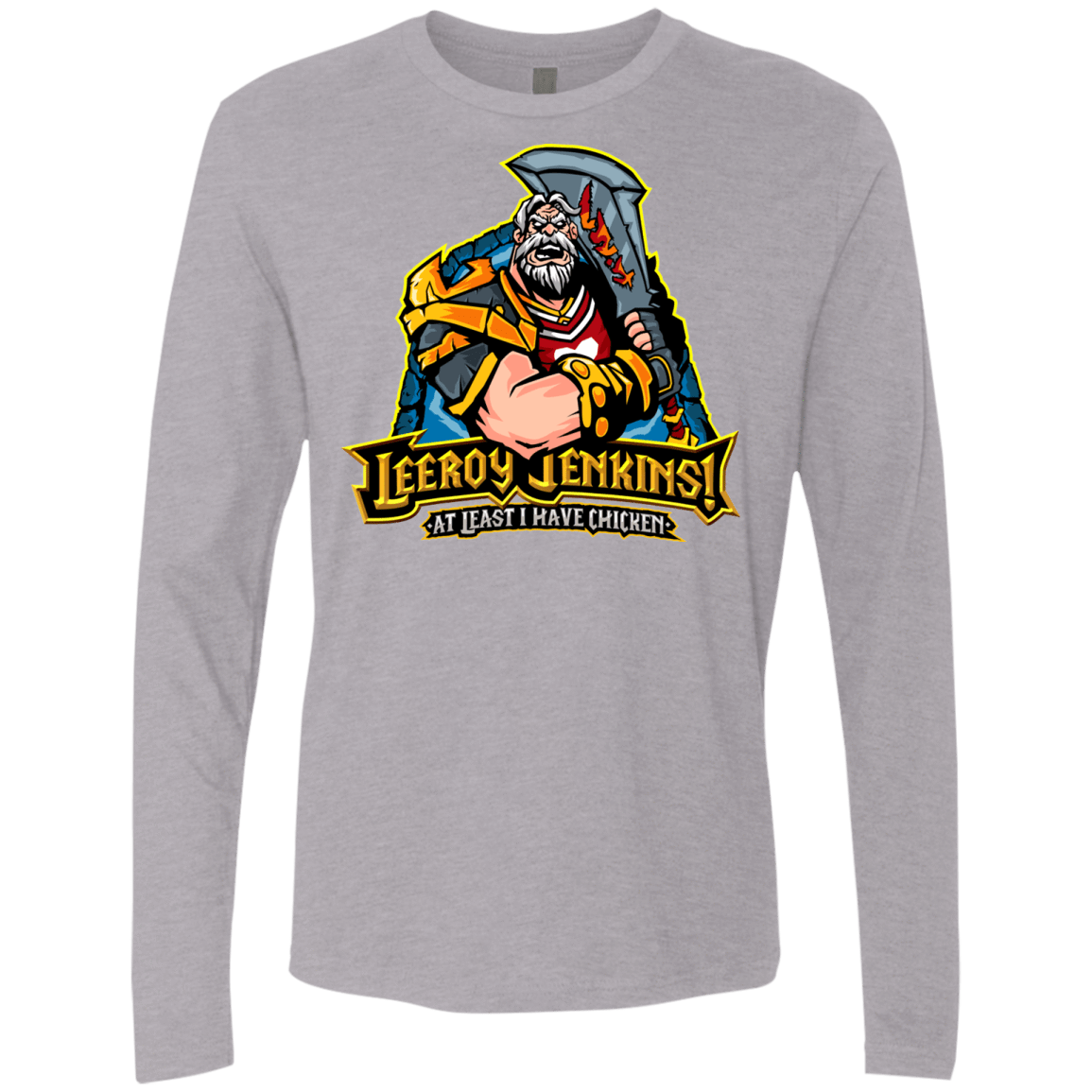 T-Shirts Heather Grey / Small Leeroy Jenkins Men's Premium Long Sleeve