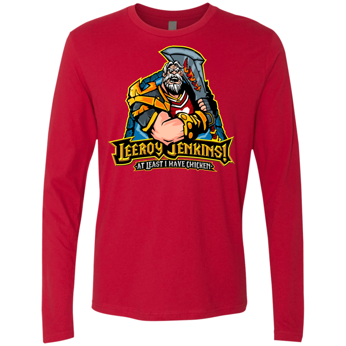 T-Shirts Red / Small Leeroy Jenkins Men's Premium Long Sleeve