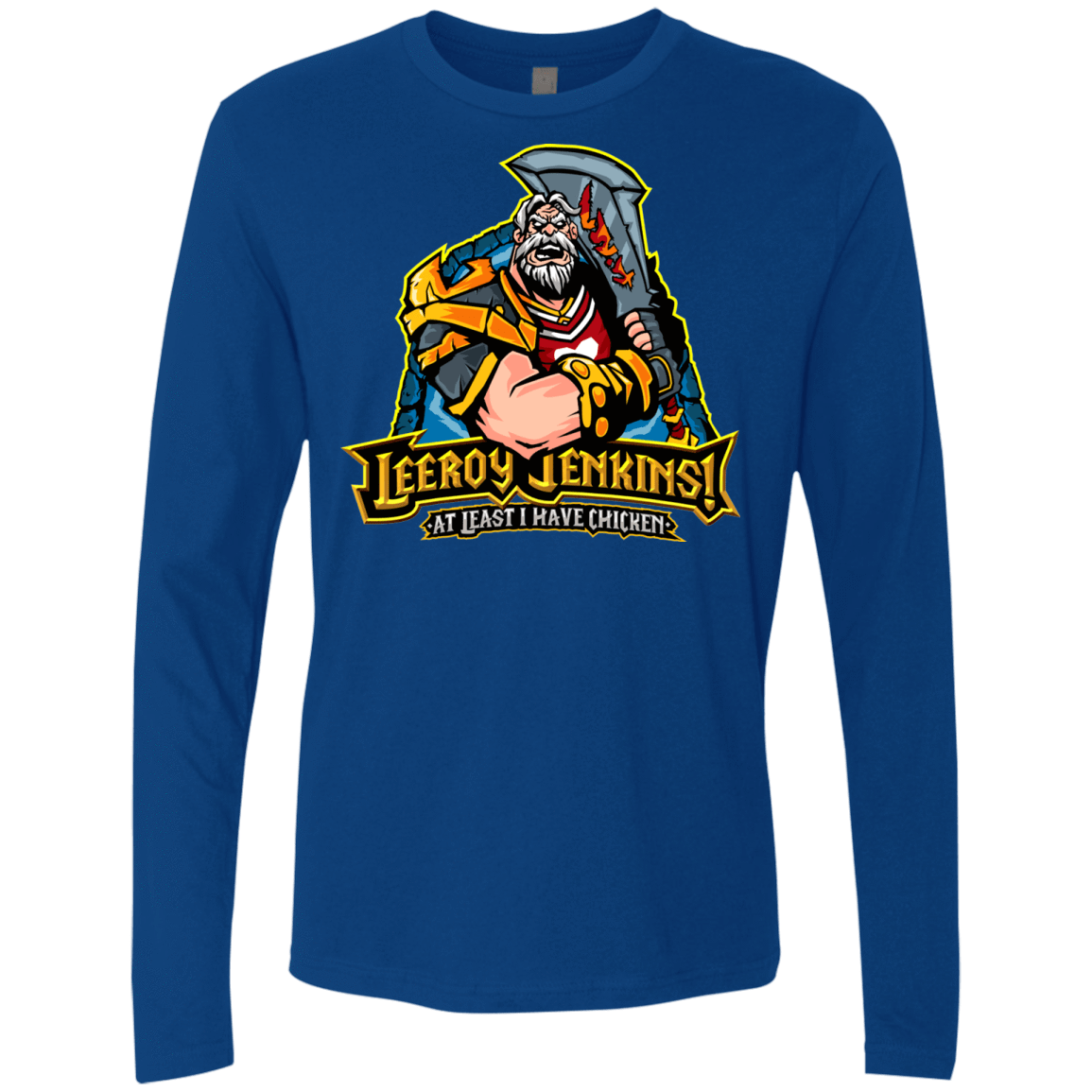 T-Shirts Royal / Small Leeroy Jenkins Men's Premium Long Sleeve