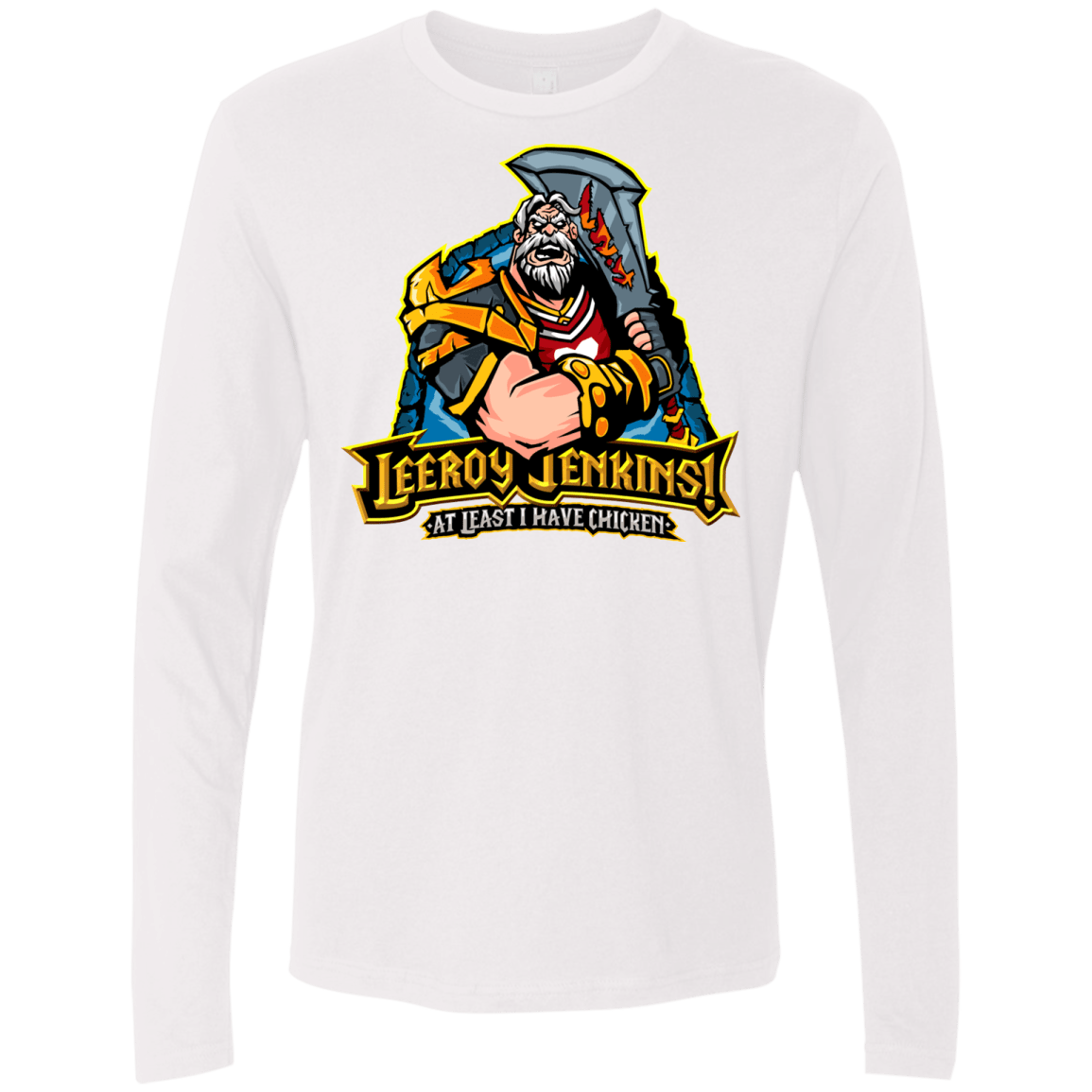 T-Shirts White / Small Leeroy Jenkins Men's Premium Long Sleeve