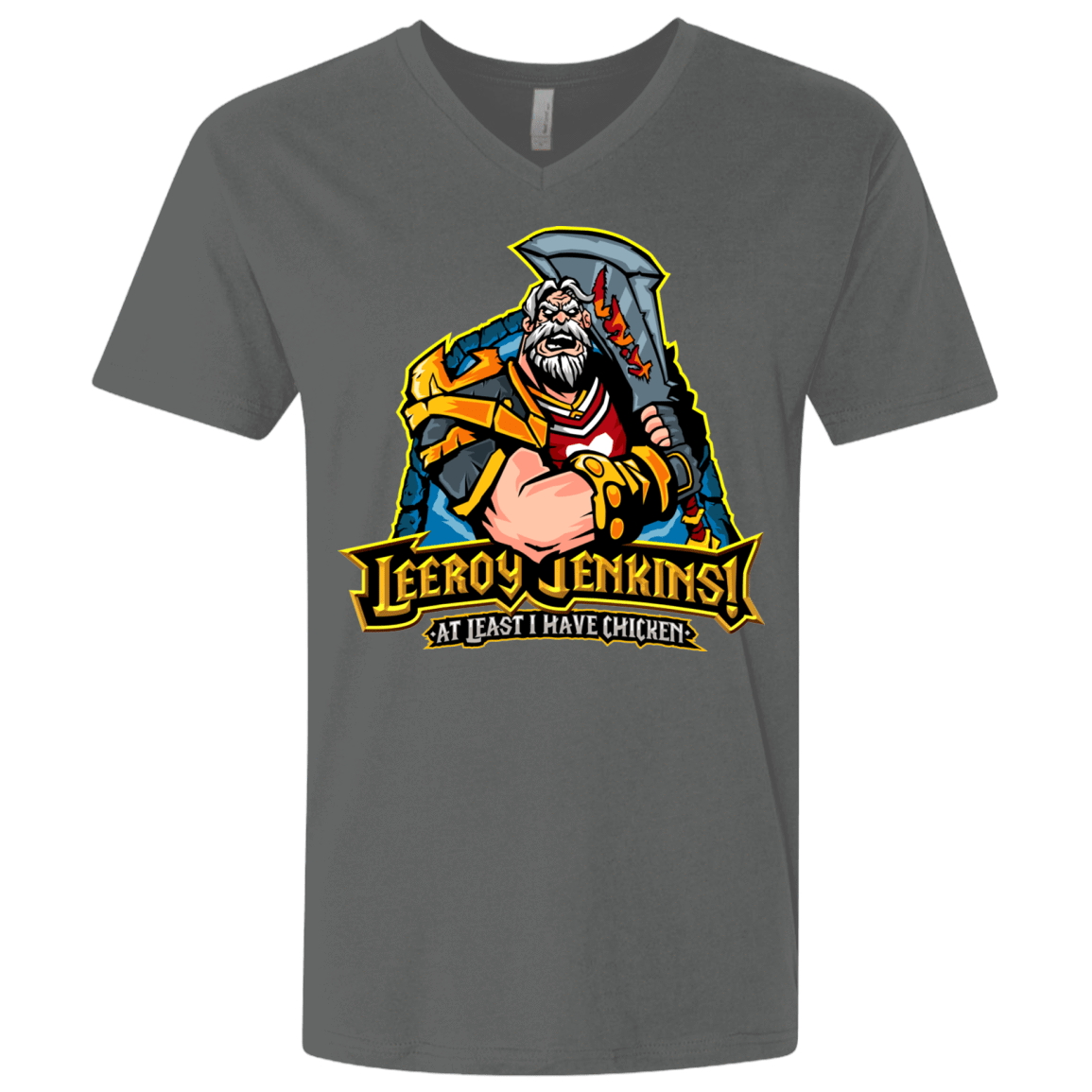 T-Shirts Heavy Metal / X-Small Leeroy Jenkins Men's Premium V-Neck