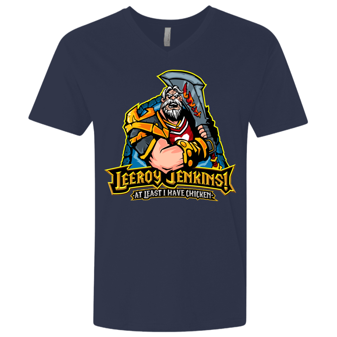 T-Shirts Midnight Navy / X-Small Leeroy Jenkins Men's Premium V-Neck