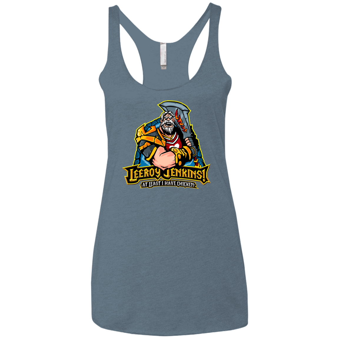 T-Shirts Indigo / X-Small Leeroy Jenkins Women's Triblend Racerback Tank