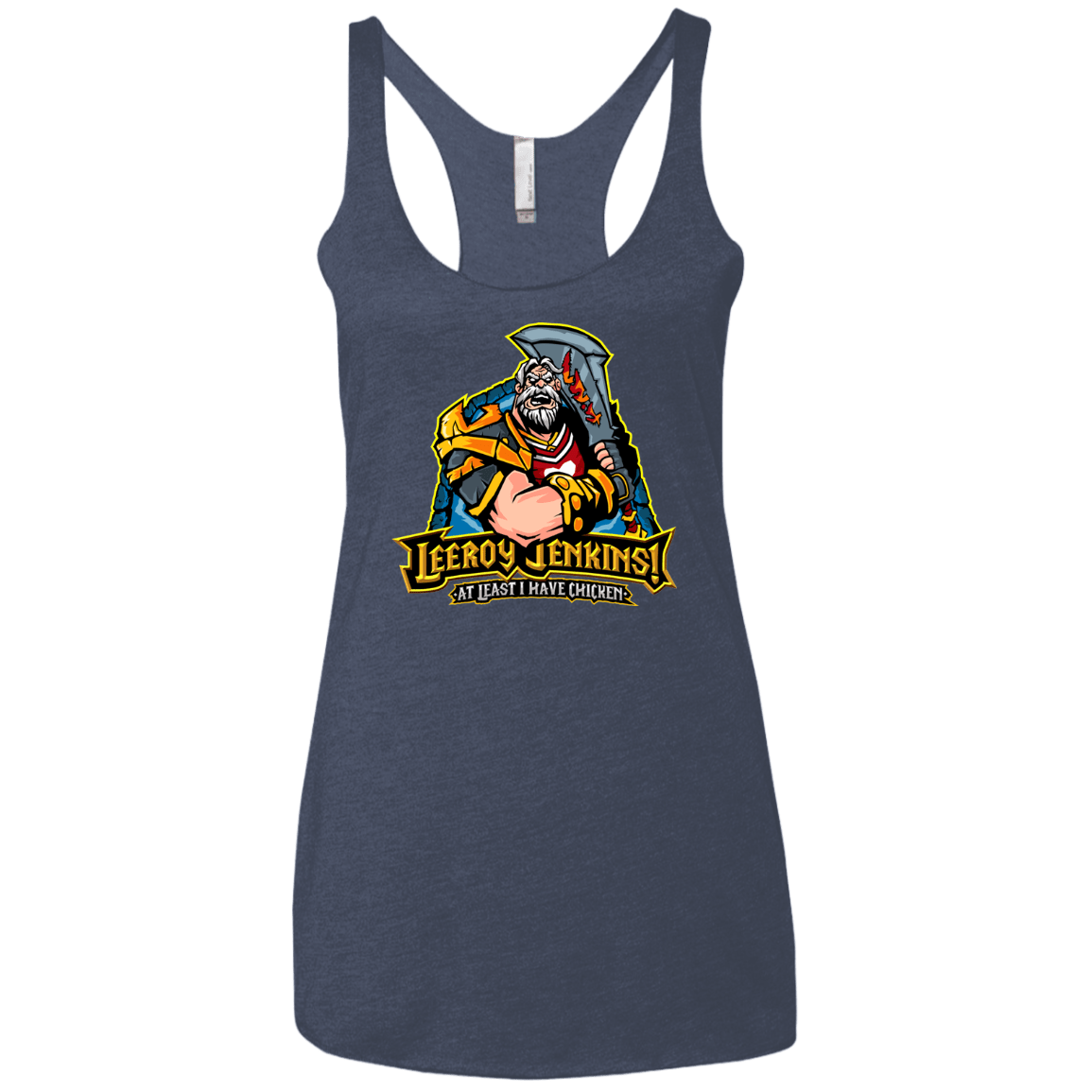 T-Shirts Vintage Navy / X-Small Leeroy Jenkins Women's Triblend Racerback Tank
