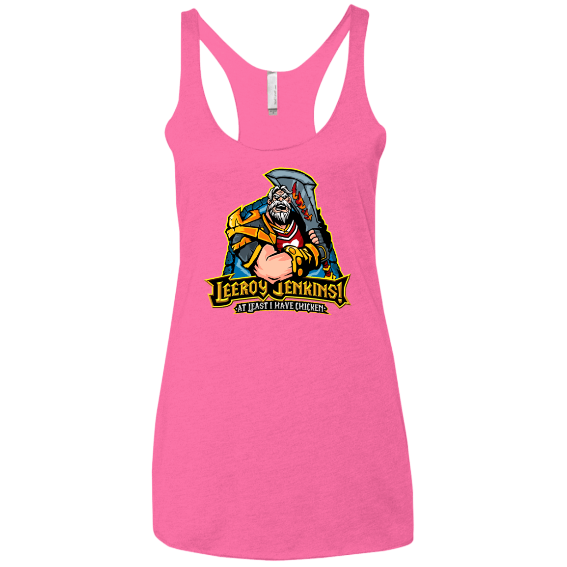 T-Shirts Vintage Pink / X-Small Leeroy Jenkins Women's Triblend Racerback Tank