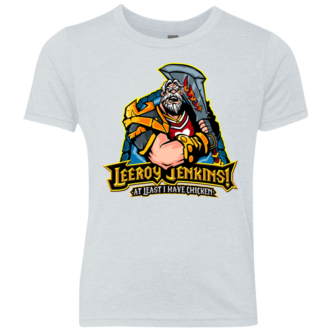 T-Shirts Heather White / YXS Leeroy Jenkins Youth Triblend T-Shirt