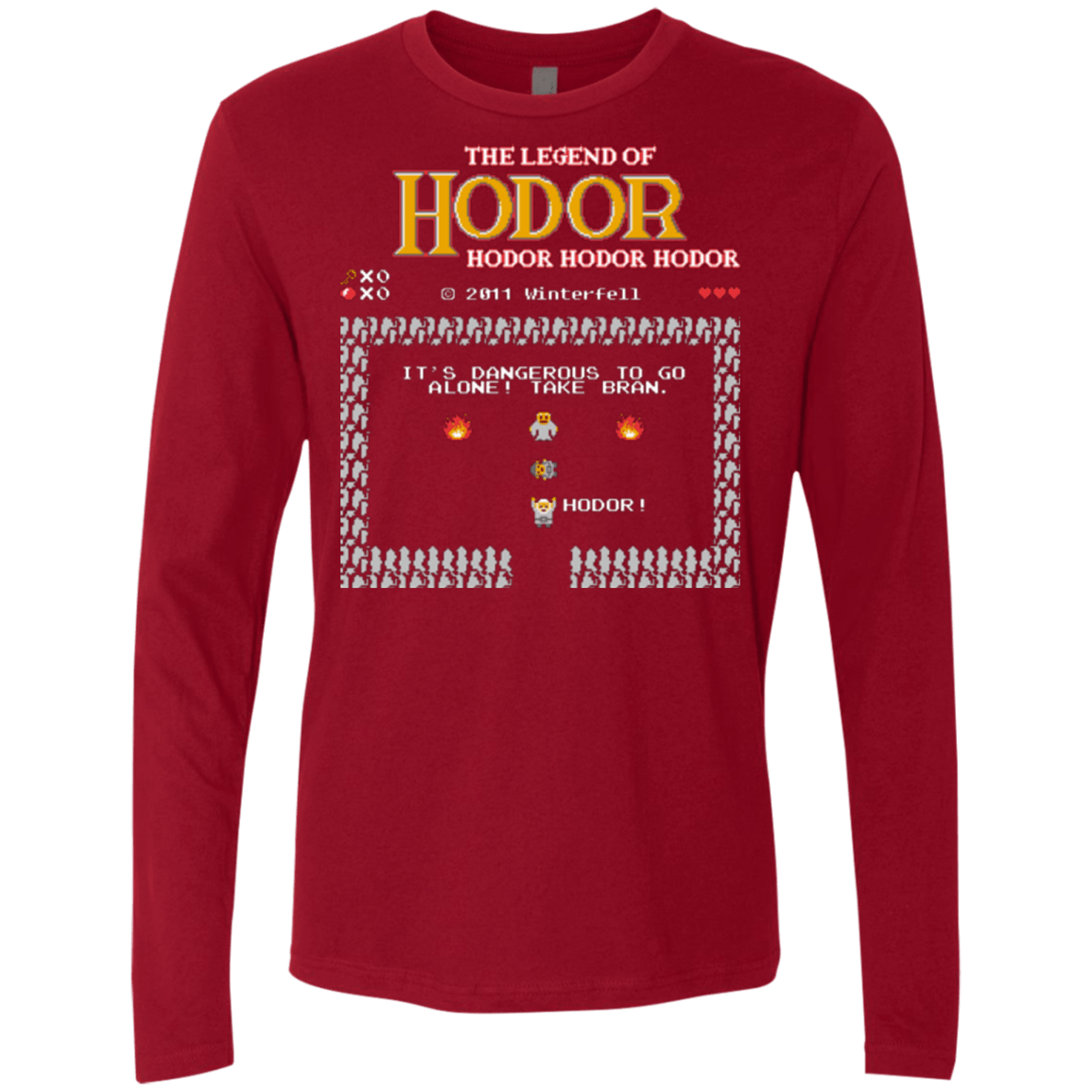 T-Shirts Cardinal / Small Legend of Hodor Men's Premium Long Sleeve