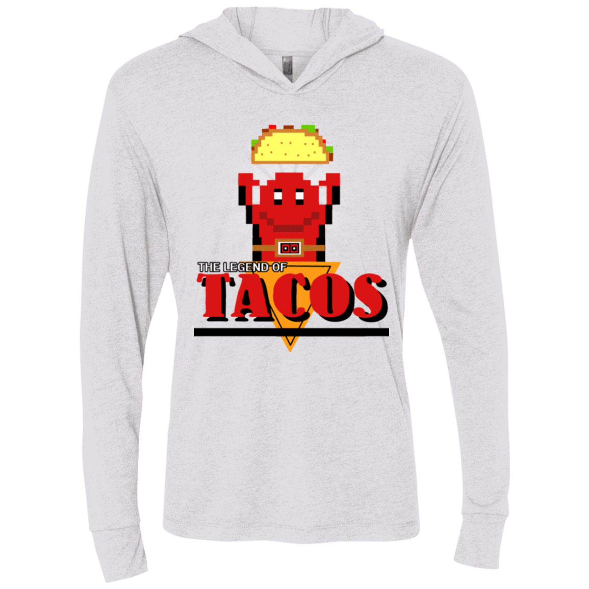 T-Shirts Heather White / X-Small Legend of Tacos Triblend Long Sleeve Hoodie Tee