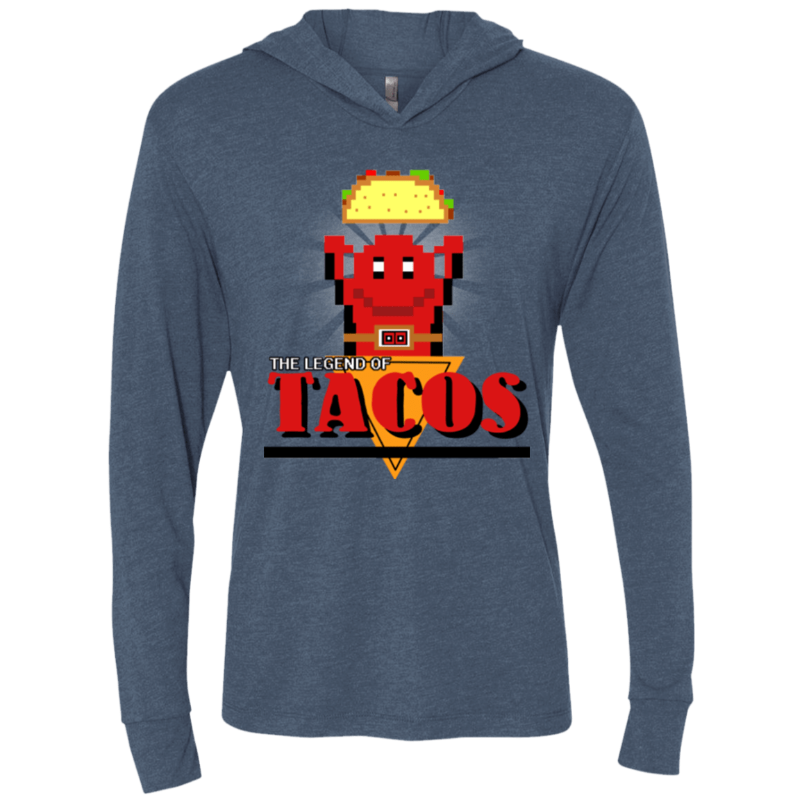 T-Shirts Indigo / X-Small Legend of Tacos Triblend Long Sleeve Hoodie Tee