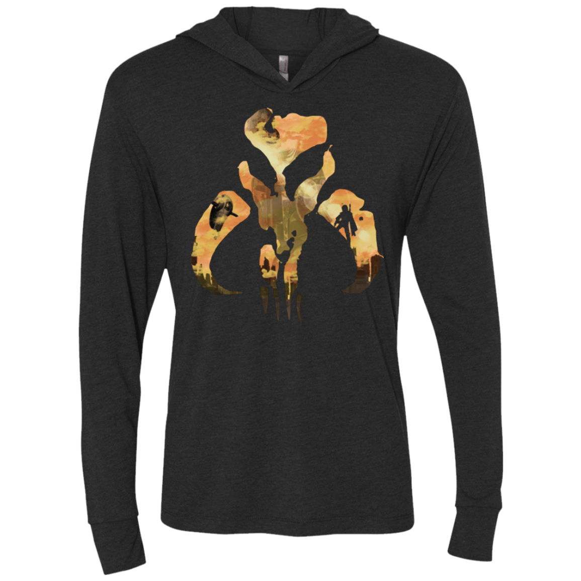 T-Shirts Vintage Black / X-Small Legend of The Bounty Hunter Triblend Long Sleeve Hoodie Tee