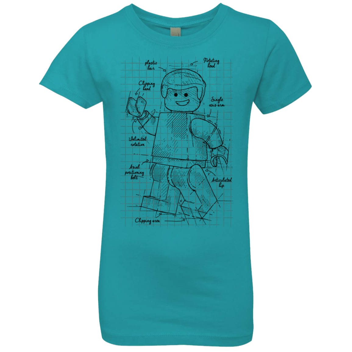 T-Shirts Tahiti Blue / YXS Lego Plan Girls Premium T-Shirt