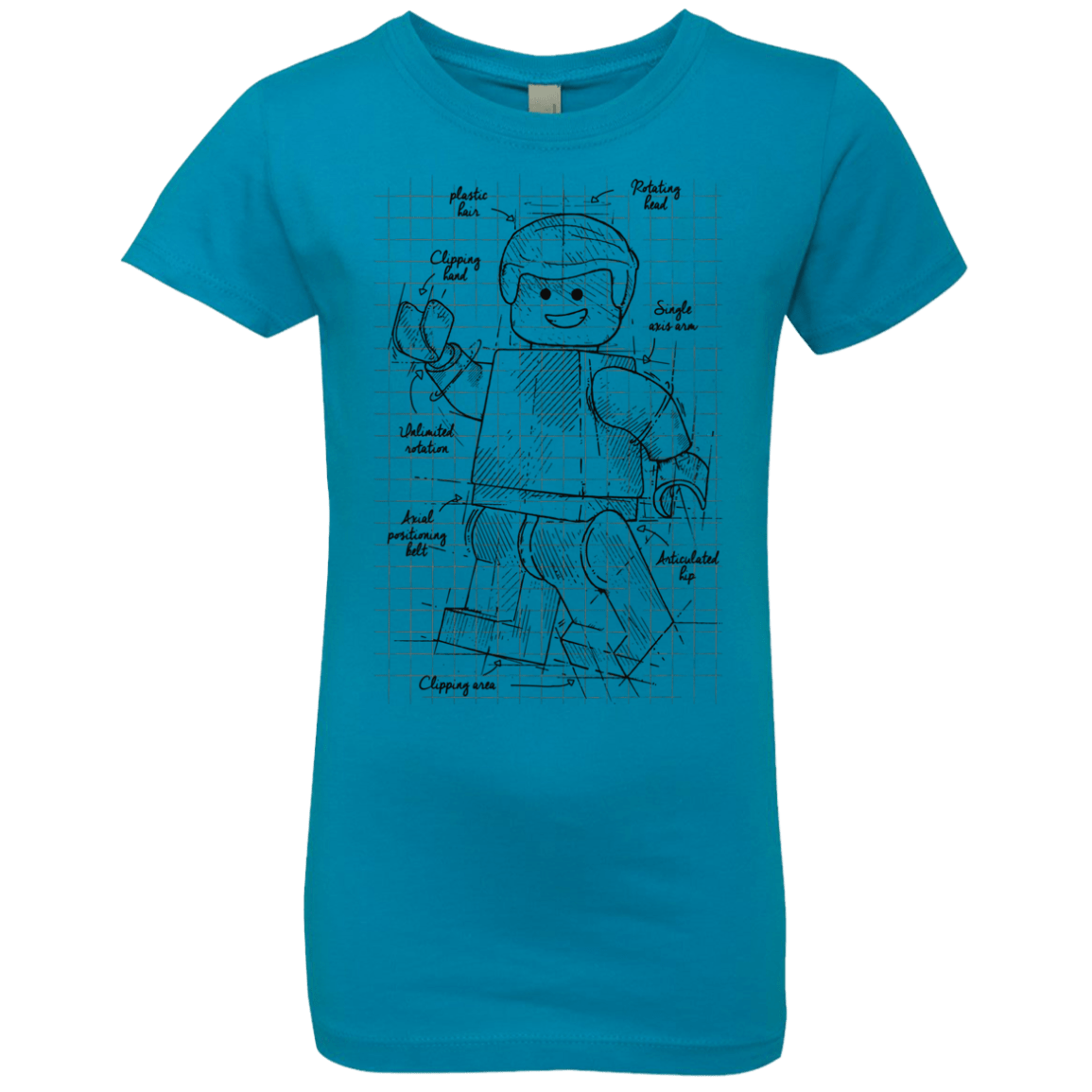 T-Shirts Turquoise / YXS Lego Plan Girls Premium T-Shirt