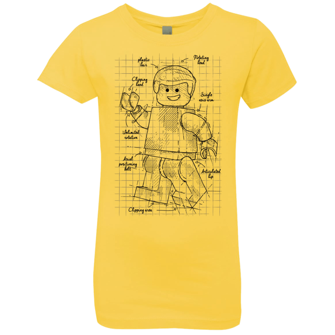 T-Shirts Vibrant Yellow / YXS Lego Plan Girls Premium T-Shirt