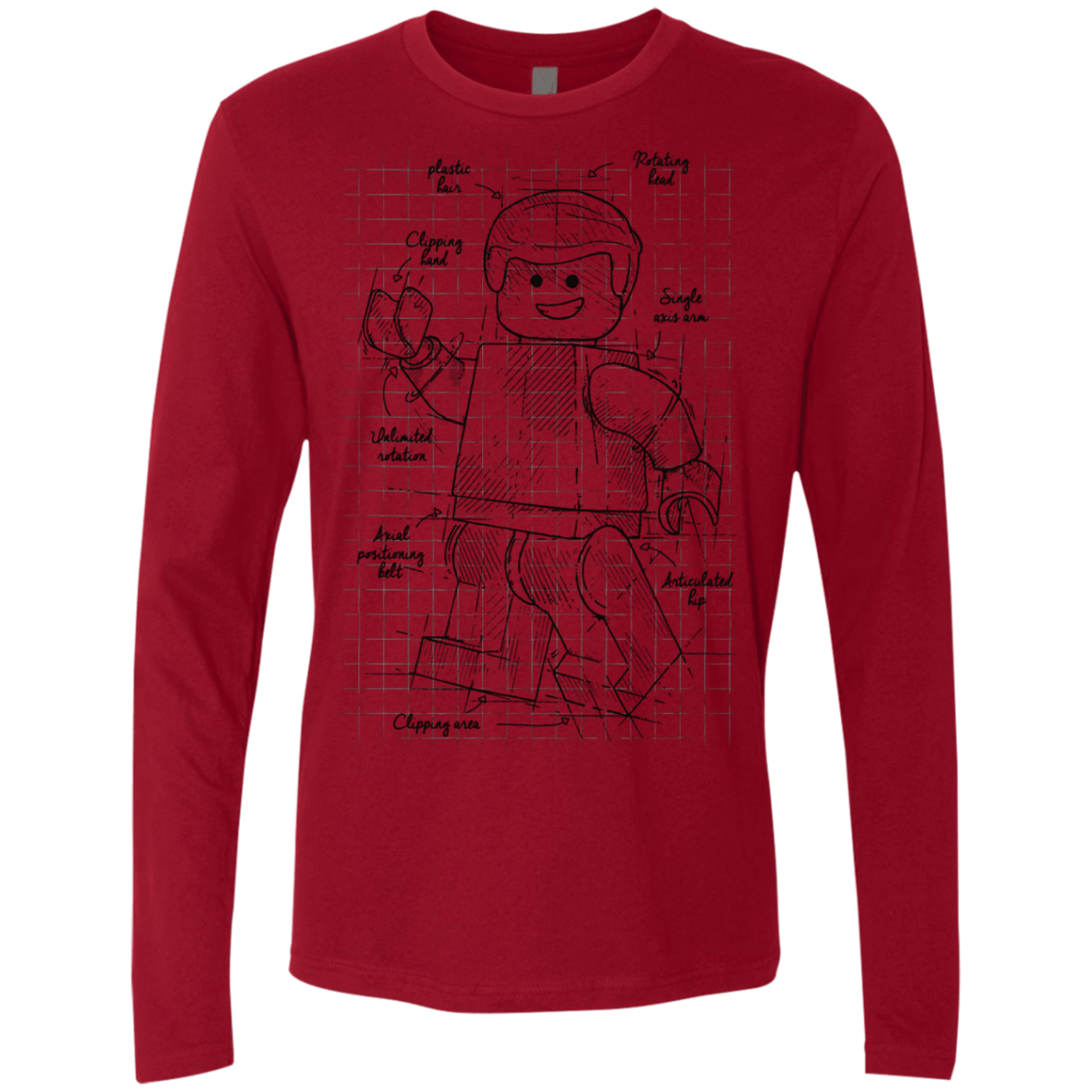 T-Shirts Cardinal / S Lego Plan Men's Premium Long Sleeve