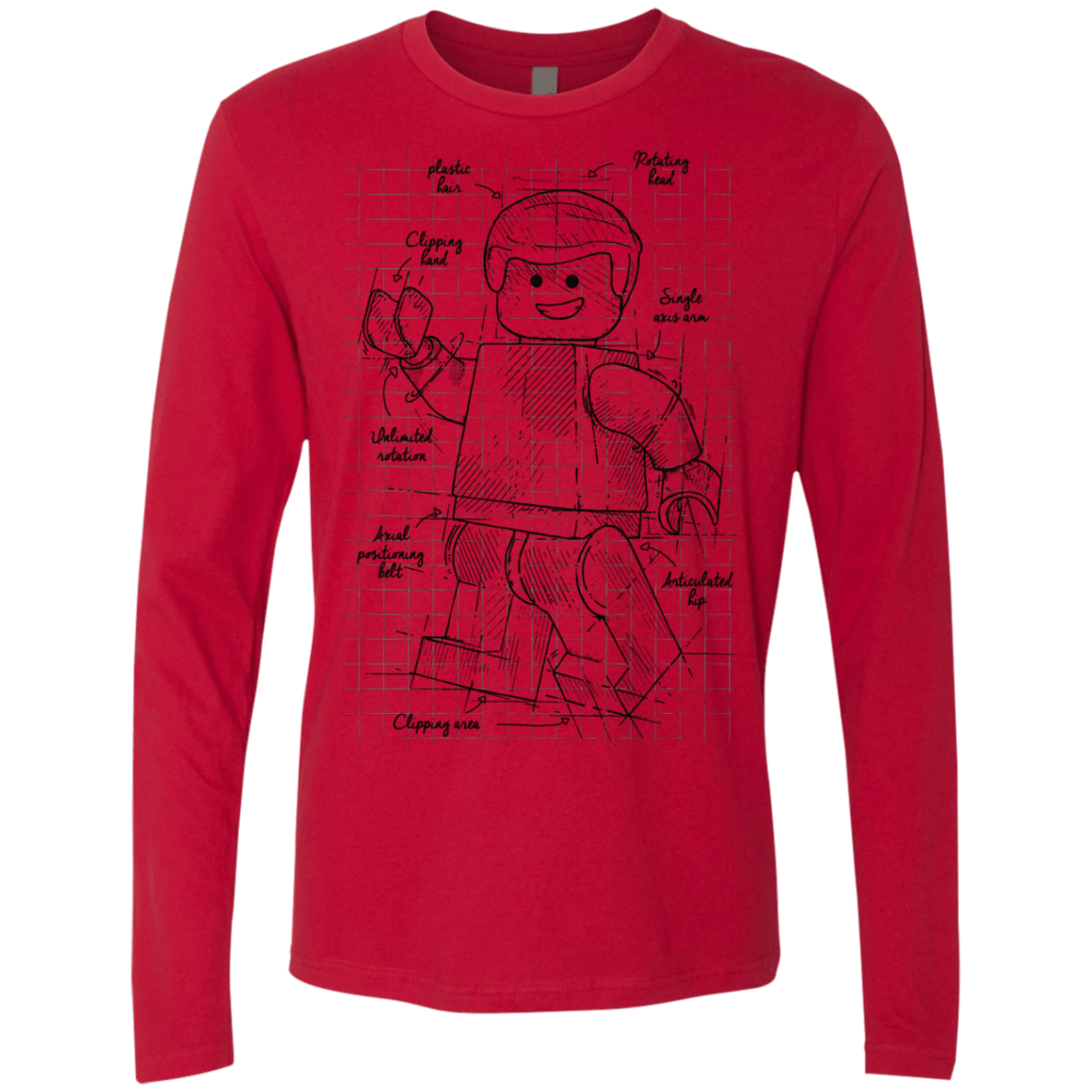 T-Shirts Red / S Lego Plan Men's Premium Long Sleeve