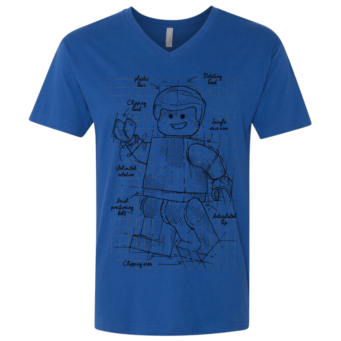 T-Shirts Royal / X-Small Lego Plan Men's Premium V-Neck