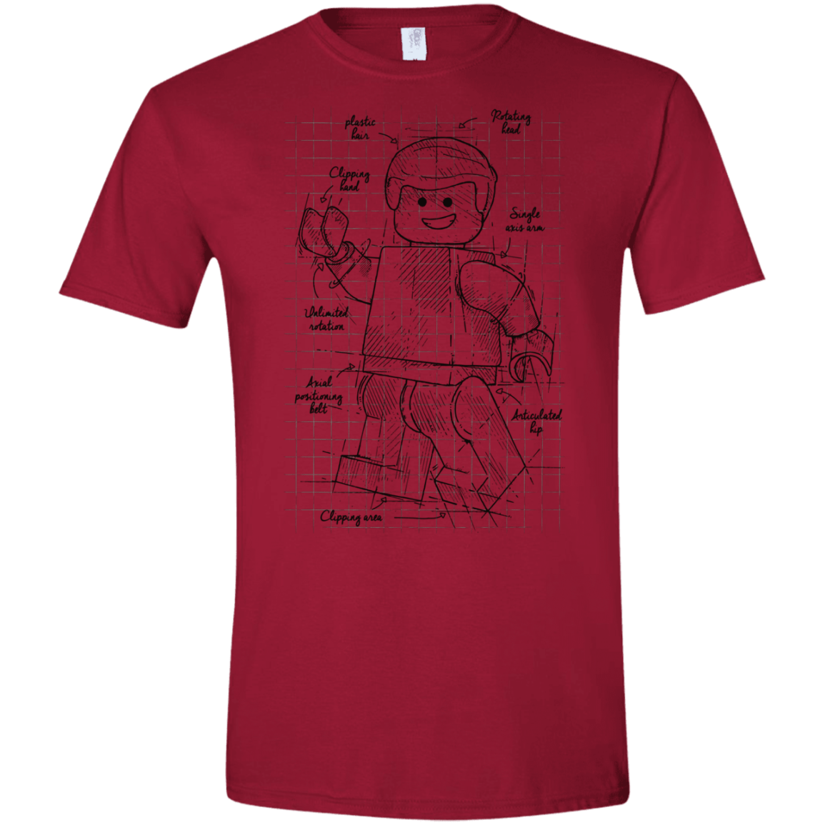 T-Shirts Cardinal Red / S Lego Plan Men's Semi-Fitted Softstyle