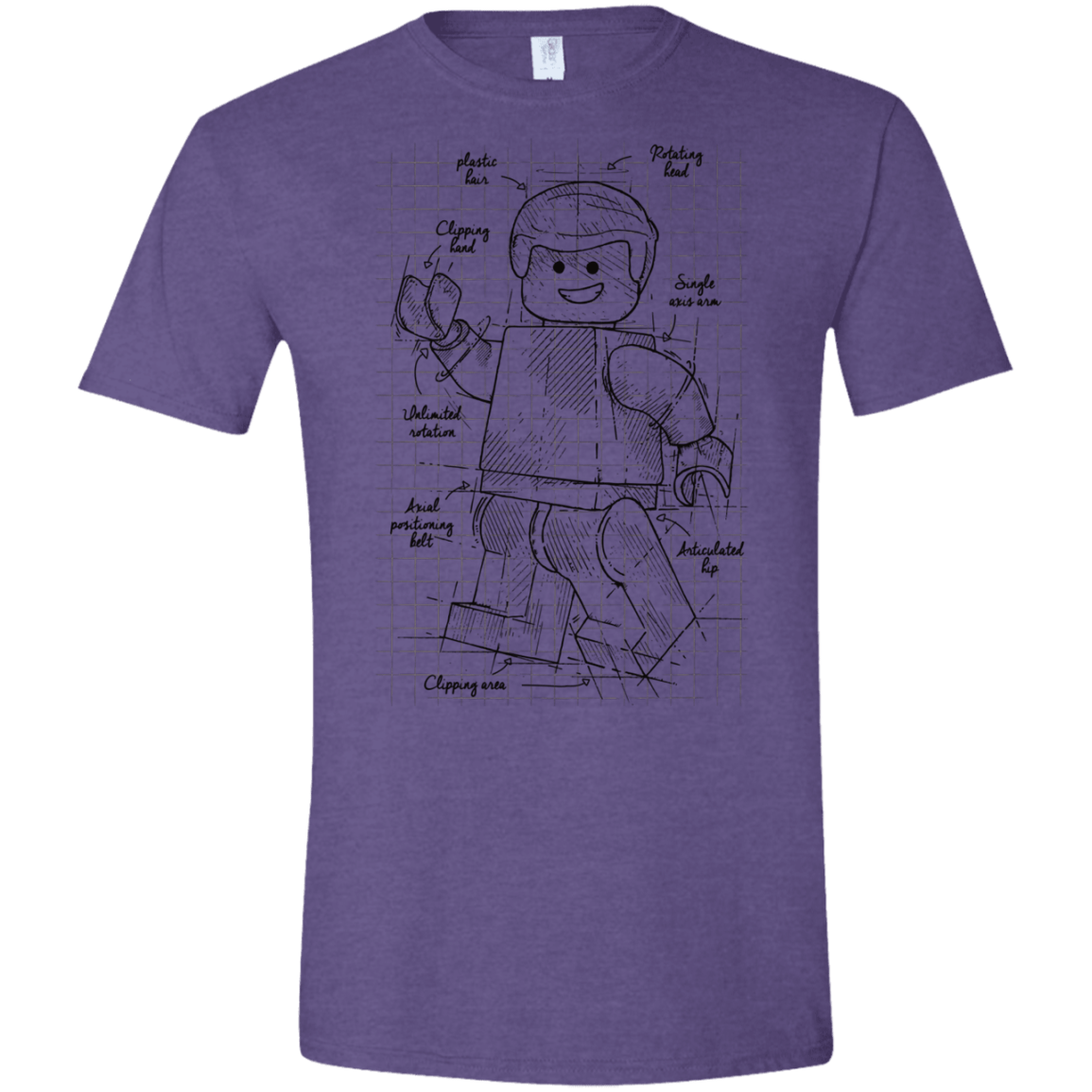 T-Shirts Heather Purple / S Lego Plan Men's Semi-Fitted Softstyle