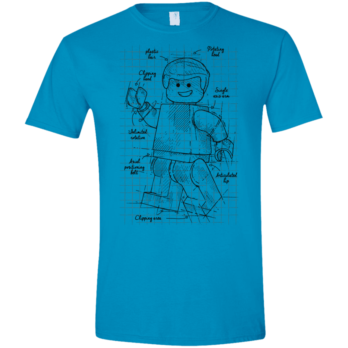 T-Shirts Sapphire / S Lego Plan Men's Semi-Fitted Softstyle