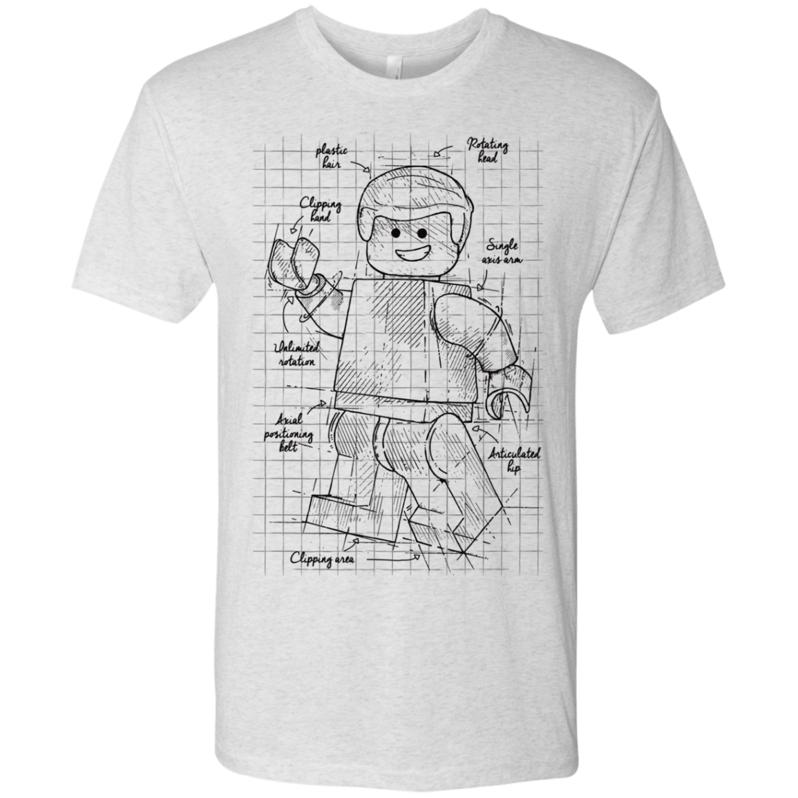 T-Shirts Heather White / S Lego Plan Men's Triblend T-Shirt
