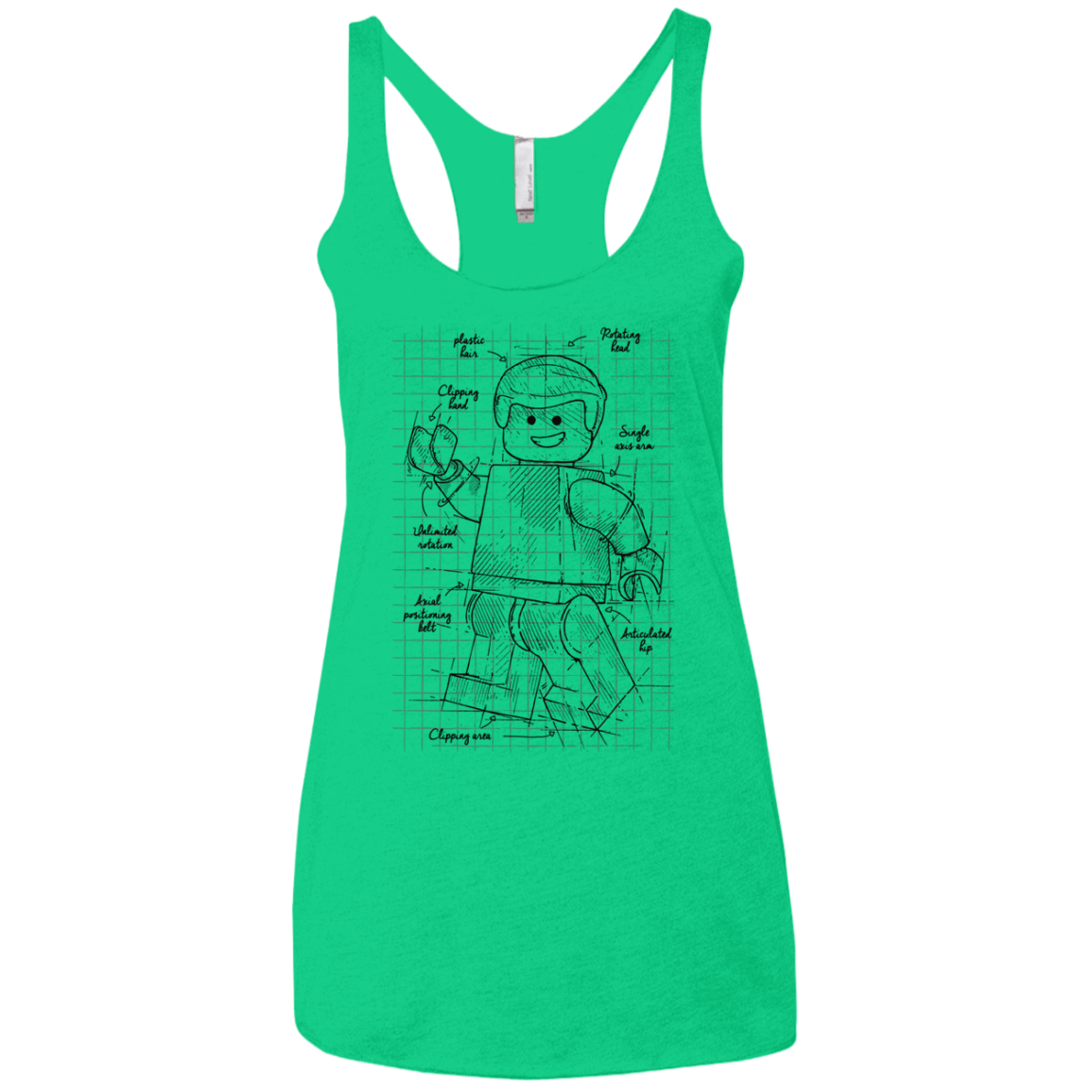 T-Shirts Envy / X-Small Lego Plan Women's Triblend Racerback Tank