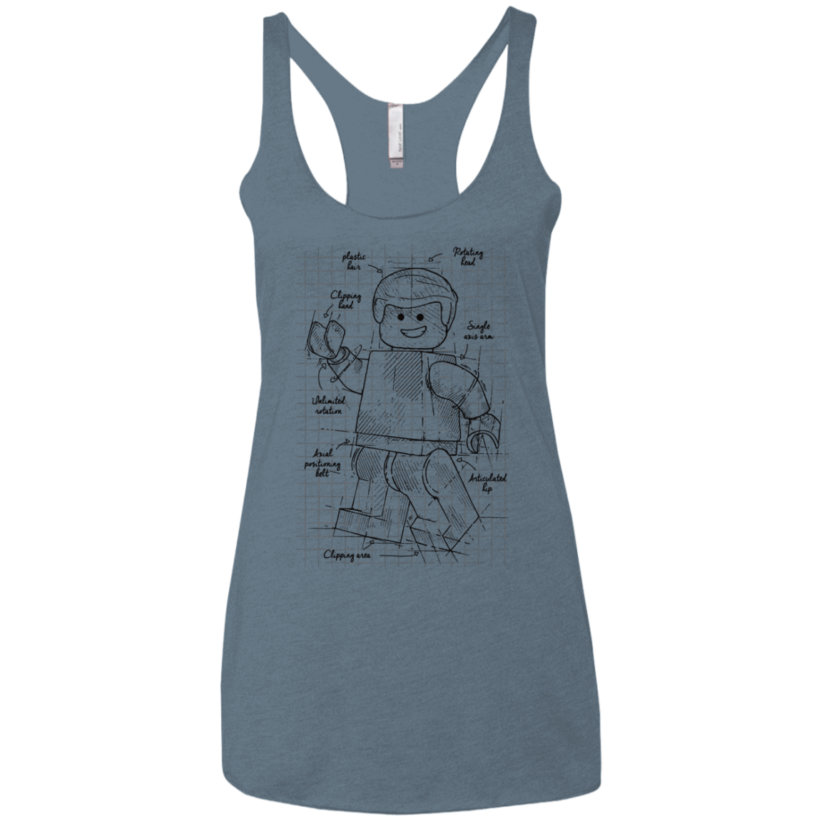 T-Shirts Indigo / X-Small Lego Plan Women's Triblend Racerback Tank