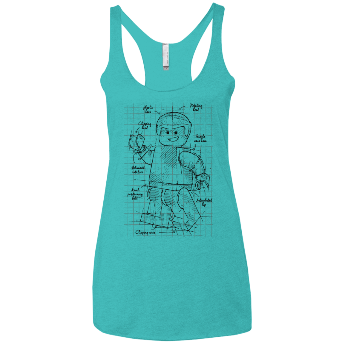 T-Shirts Tahiti Blue / X-Small Lego Plan Women's Triblend Racerback Tank