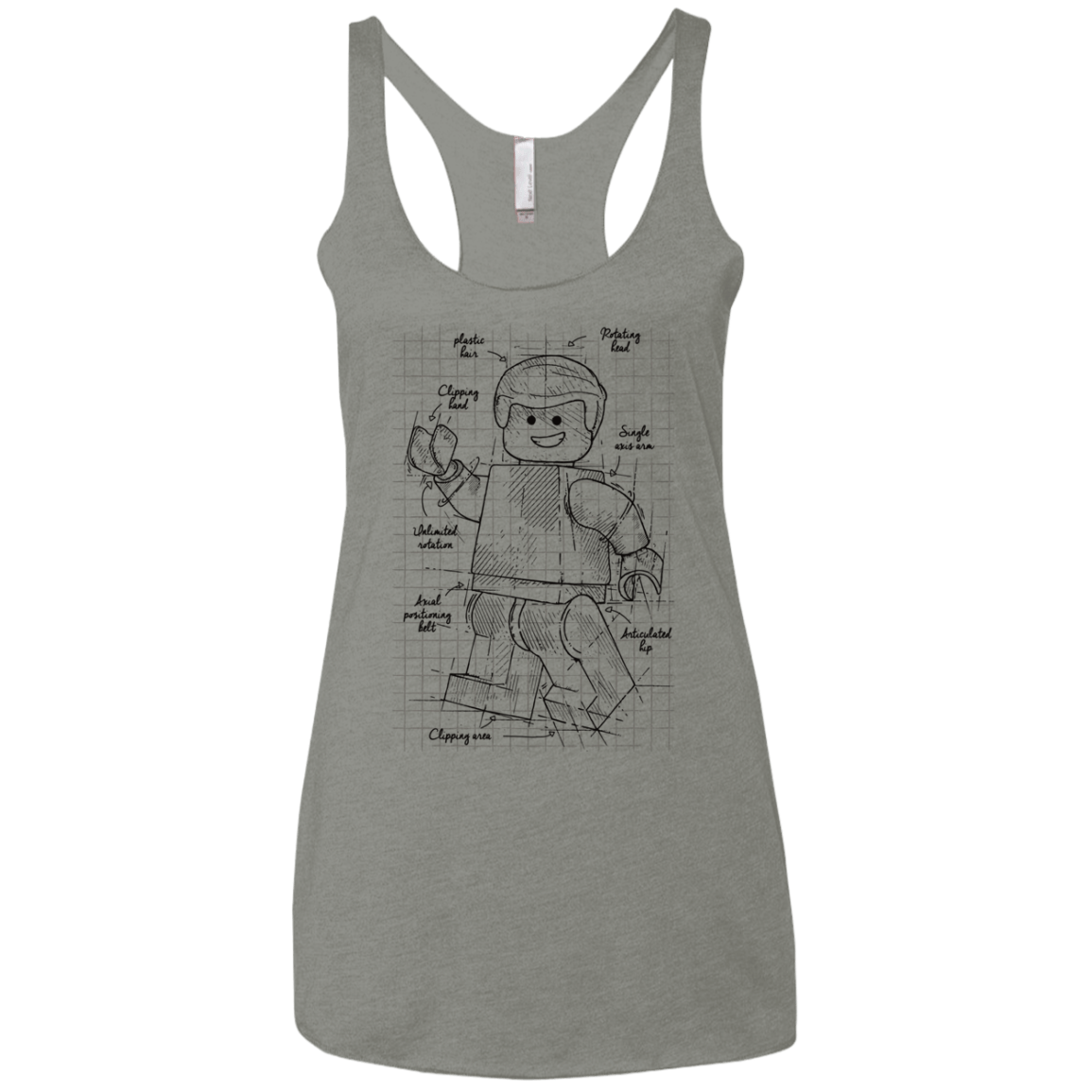 T-Shirts Venetian Grey / X-Small Lego Plan Women's Triblend Racerback Tank