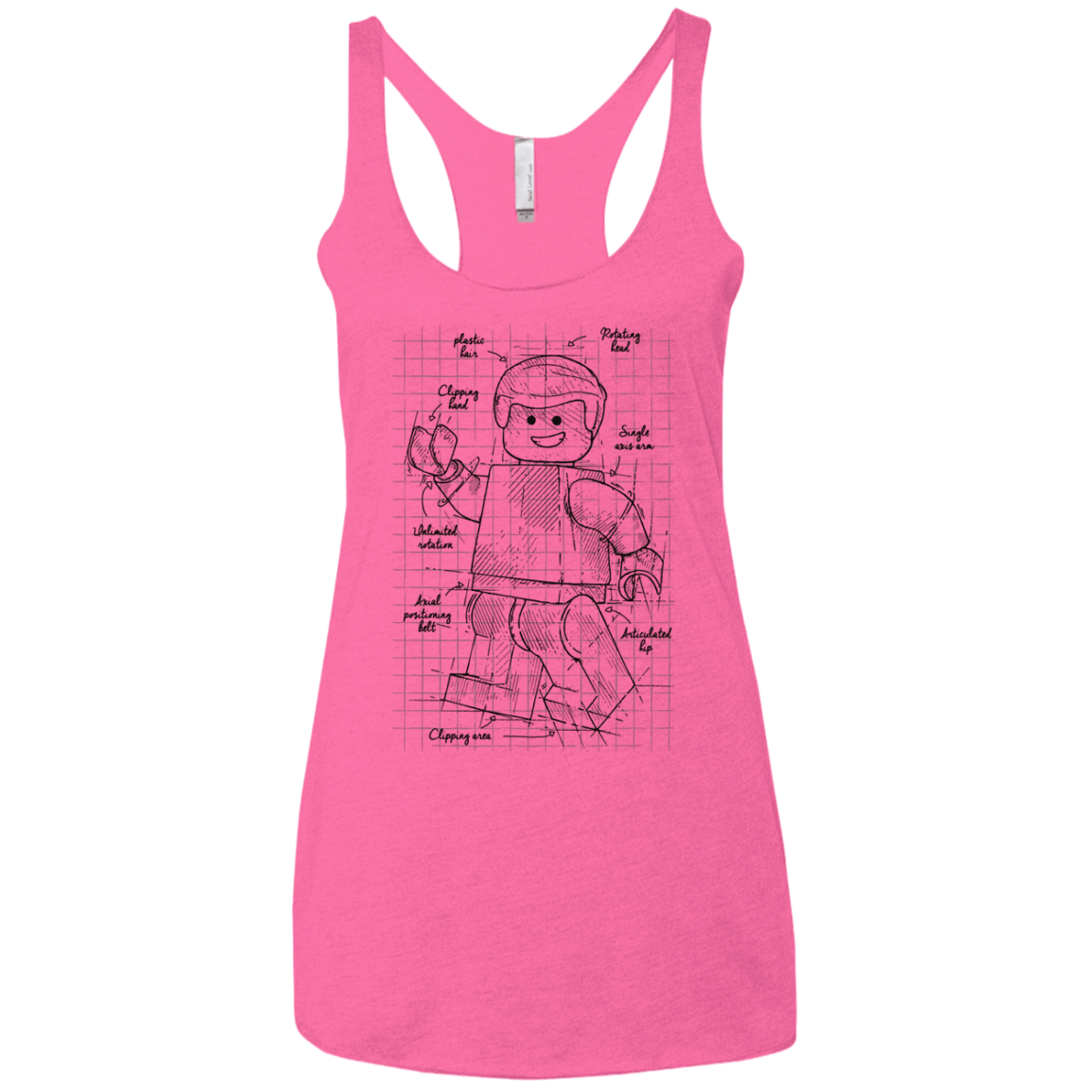 T-Shirts Vintage Pink / X-Small Lego Plan Women's Triblend Racerback Tank